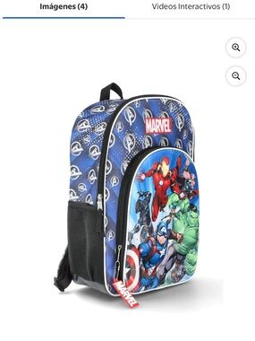 Marvel Blue Kids Backpack with Multi-Color Superheroes have light